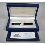 A Boxed Pelikan M1000 Souveran Green Striated Fountain Pen with Bicolour 18ct Gold Nib, Missing