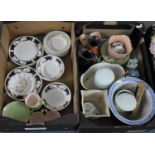 A Collection of Various Ceramics to comprise Oriental Planter, Part Crown Green and Pink Tea Sets