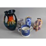 A Collection of Various Ceramics to comprise Late 19th Century "1 Quart" Flow Blue Loving Mug, a