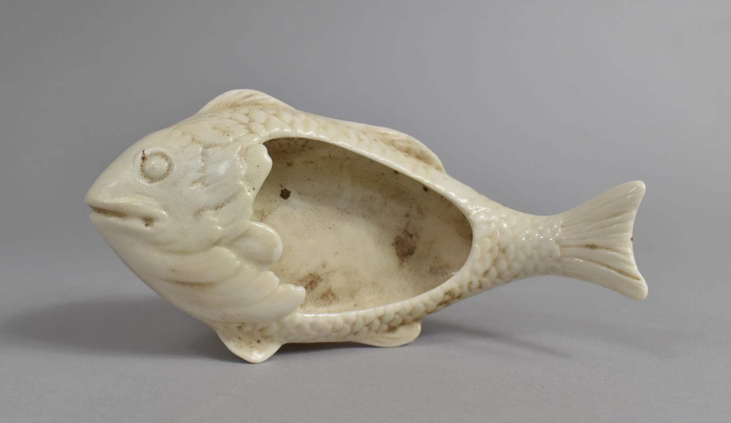 A Rare Novelty Creamware Bowl in the Form of a Fish by Locke and Co, Worcester, Shape 253, 15cms