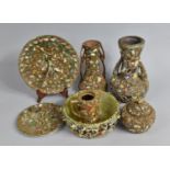 A Collection of Various Pique Assiette or Trencadís to comprise Vases, Plates, Lidded Sugar Etc