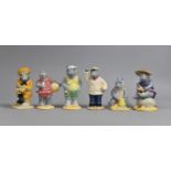 A Set of Six Beswick Hippos on Holiday Figures