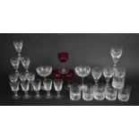 A Collection of Various Glasswares to include Two Silver Plated Stemmed Royal Country hand Cut