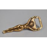 A Novelty Polished Bronze Bottle Opener in the Form of Nude, 10cms High