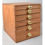 A Modern Six Drawer Collectors Chest with Brass Knobs, 25cms Wide and 30cms High