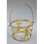 An Early 20th Century Gilt Metal Carrying Basket for Glass Bowl, Decorated with Classical Figures,