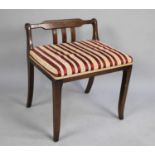 An Upholstered Low Back Dressing Table Stool, 50cm wide