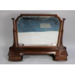 An Edwardian Inlaid Mahogany Dressing Mirror with two Base Drawers, 92cms Wide