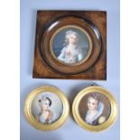 Three Reproduction Printed Miniature Portraits