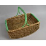 A Vintage Wicker Basket or Trug, 40cms Wide