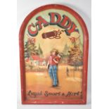 A Reproduction Painted Wooden Art Topped Golfing Sign, "Caddy, Loyal, Smart and Alert, 61x41cms