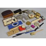 A Collection of Various Dressing Table Brushes, Powder Compacts, Ladies Costume Jewellery etc