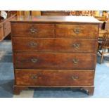 A Late 19th /Early 20th Century Oak Bedroom Chest of Two Short and Three Long Drawers, 123cms wide