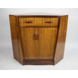 A G-Plan Gomme Design Corner Secretaire Cabinet with Shaped Angular Handles (One Missing), 98cm wide