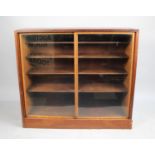A 20th Century Glazed Stationery Cabinet with Fitted Interior and Sliding Doors, 51cms Wide