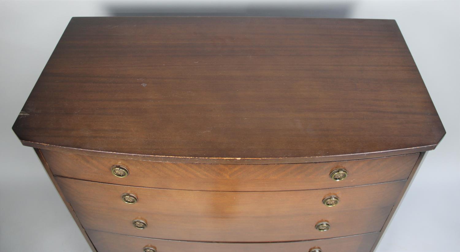 A Late 20th Century Bedroom Chest of Five Long Drawers on Splayed Feet, Ring Handles, 91cm wide - Image 2 of 2