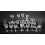 A Collection of Various 19th Century and Later Glass to include Sherries, Custard Glass, Faceted