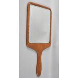 A Large Barber Shop Hand Mirror, 49cms Long