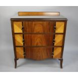 A Mid 20th century Walnut and Mixed Wood Galleried Chest of Three Long Drawers, 76cms Wide