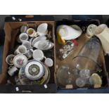 Two Boxes of Various Sundries to comprise Glassware, Ceramics, Etc