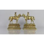 Of Boer War Interest: A Pair of Late 19th/Early 20th Century Brass Doorstops, Mounted Boer War