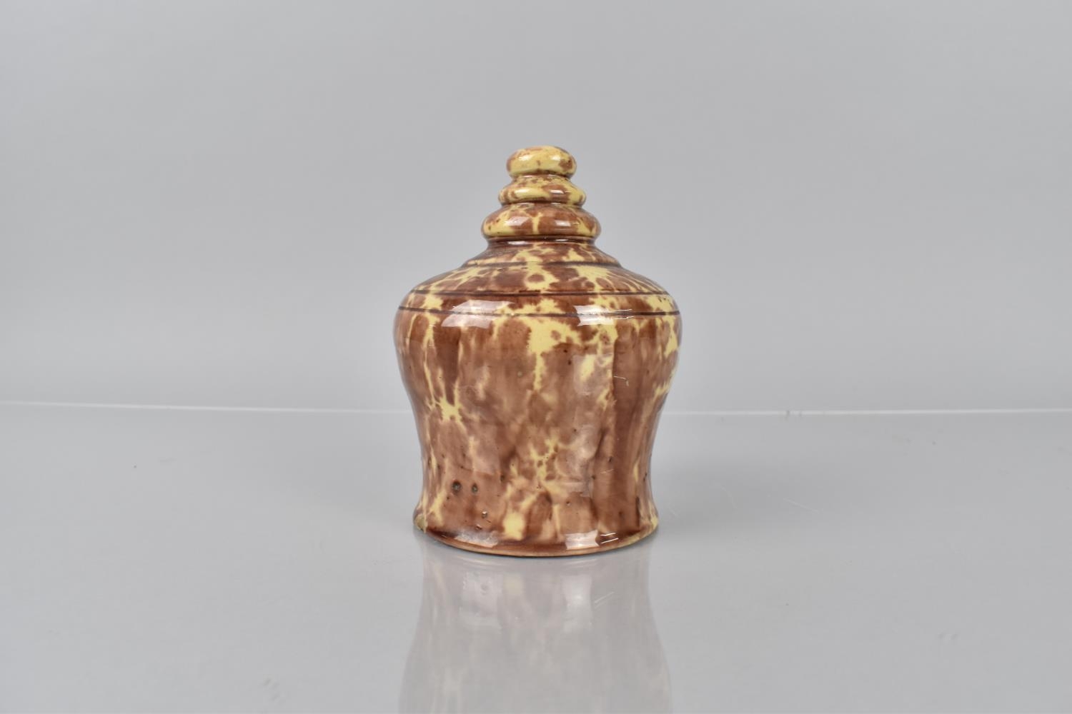 A 19th Century Whieldon Ware Type Money Box in the Form of Pot and Cover with Graduated Turned - Image 4 of 5