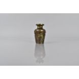 A Miniature Japanese Bronze Vase, Decorated in Relief with Birds, Flowers and Blossoming Branches,