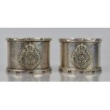 Of Military Interest: A Pair of Late Victorian Silver Regimental Napkin Rings, The Lancashire