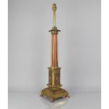 A Late 19th/Early 20th Century Brass and Copper Table Lamp in the Form of a Classical Fluted