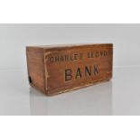 A 19th Century Country Made Ash Money Box, Original Folk Art Sign Written Front 'Charles Lloyd's