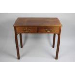 A Late 20th Century Two Drawer Side Table Made by Tony Morgan in 1987, 83cms Wide