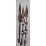 A Collection of Three Carved and Pierced Vintage Paddles