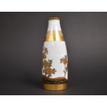 A Japanese Gilt Decorated Milk Glass Vase, Insects and Flowers, Signed, 18.5cms High