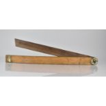 An Unusually Large 19th Century Carpenters Adjustable Bevel Made from Brass Bound Beech and