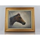 Frank L Geere (1931-1991) Signed Oil on Canvas, Study of Racehorse , 50x40cms