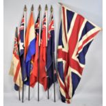 A Collection of WWII Period Commonwealth Cloth Flags for Australia, South Africa, Canada, India,