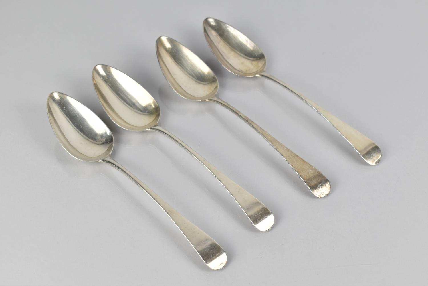 A Set of Four George III 1799 Silver Serving Spoons, London Hallmark, 221gms, 22.5cm Long