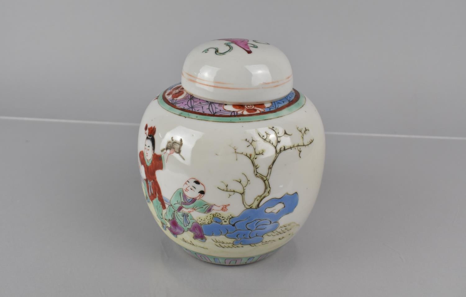 A 20th Century Chinese Porcelain Ginger Jar and Cover Decorated in Polychrome Enamels with - Image 3 of 6