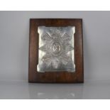 A 19th Century Silver Plated Wall Hanging Plaque for The Scottish Black Watch set on Oak Frame,