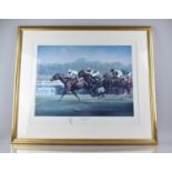 A Framed Limited Edition Racing Print, 'Dancing Brave and Triptych' After Graham Ison, No 4/500