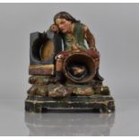An 18th/19th Century Continental Polychrome Painted Carved Wood Figural Pocket Watch Stand in the