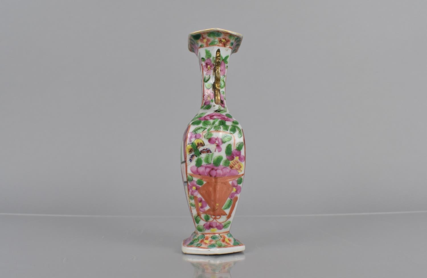 A Small 19th Century Chinese Vase decorated in the Famille Rose Medallion Palette with Figural - Image 2 of 5