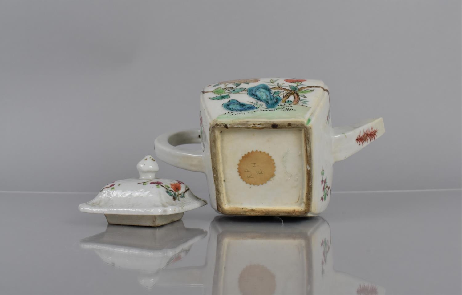 An 18th Century Chinese Porcelain Teapot decorated in the Famille Rose Palette with Blossoming - Image 5 of 5