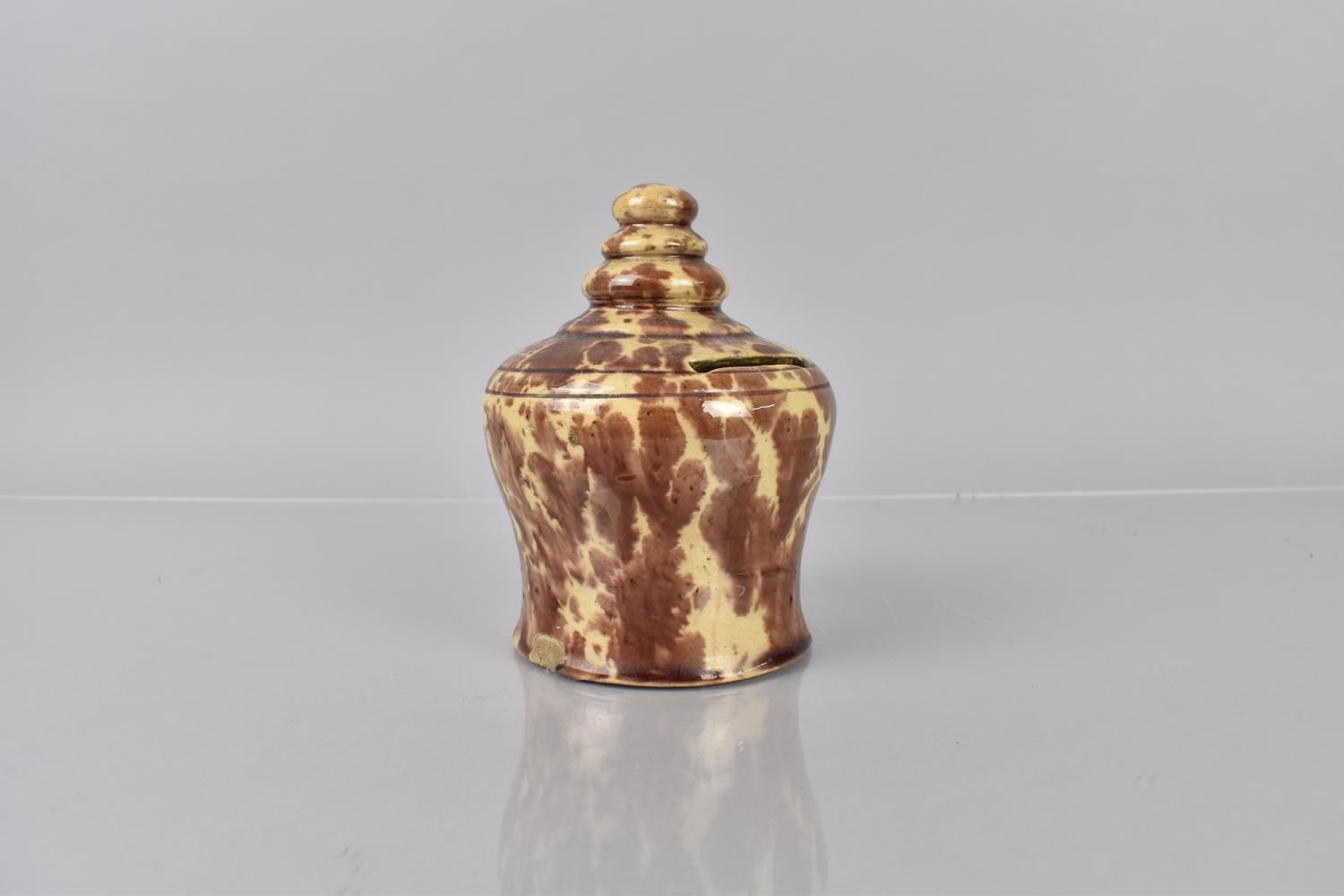 A 19th Century Whieldon Ware Type Money Box in the Form of Pot and Cover with Graduated Turned - Image 3 of 5