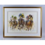 Alex Jawdokimov B1937. A Framed Watercolour, 'The Breeders Cup' Dated 2007. 61x43cms