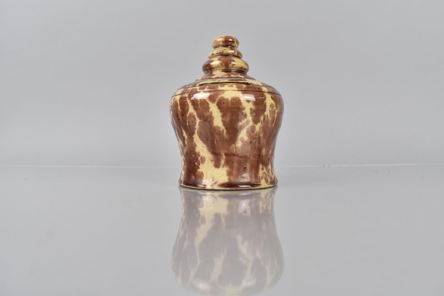 A 19th Century Whieldon Ware Type Money Box in the Form of Pot and Cover with Graduated Turned - Image 2 of 5