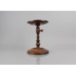 A Georgian Mahogany Candle Stand with Lipped Circular Top Raised on Turned Column and Circular Foot,
