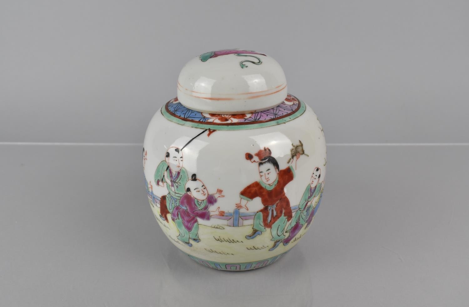 A 20th Century Chinese Porcelain Ginger Jar and Cover Decorated in Polychrome Enamels with - Image 2 of 6