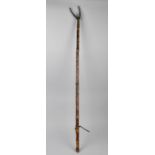 A 19th Century Brass Mounted Bamboo Book or Fruit Picker, 107cms Long