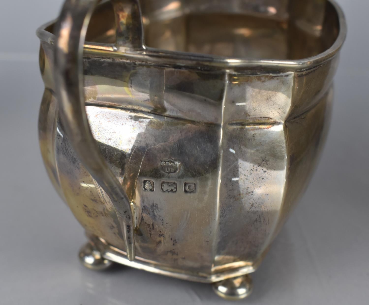 A George V Four Piece Silver Tea Service by S Blackensee and Son, The Teapot, Milk Jug and Sugar - Image 4 of 5